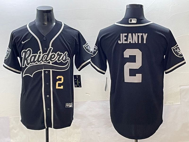 Men 2025 Oakland Raiders 2 Jeanty Black Joint Name Nike Limited NFL Jersey style 14